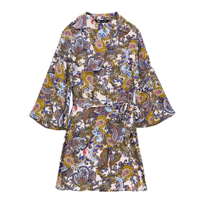 Zara paisley belted dress